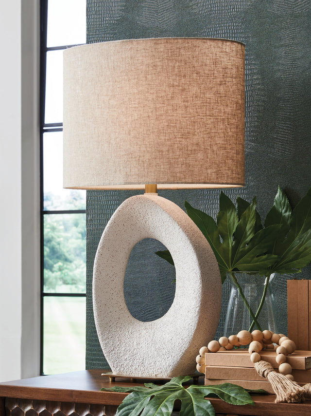 Tampa Furniture Outlet - Ashley Furniture - Trentlen Lighting - Paper Table Lamp (1/CN) / Cream/Gold Finish - L235984
