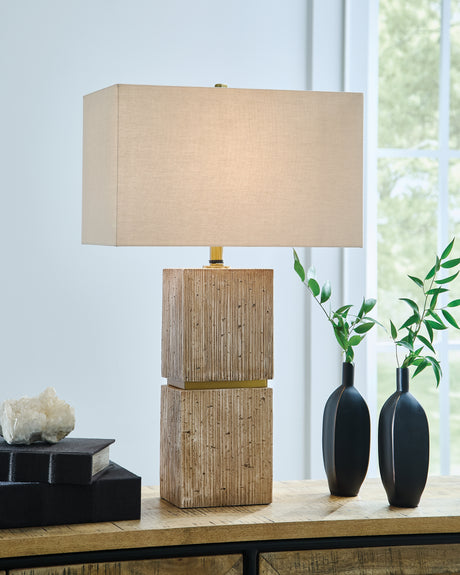 Tampa Furniture Outlet - Ashley Furniture - Laddner Lighting - Poly Table Lamp (1/CN) - L236054