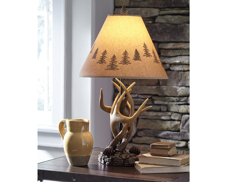 Tampa Furniture Outlet - Ashley Furniture - Derek Lighting - Poly Table Lamp (Set of 2) / Brown - L316984