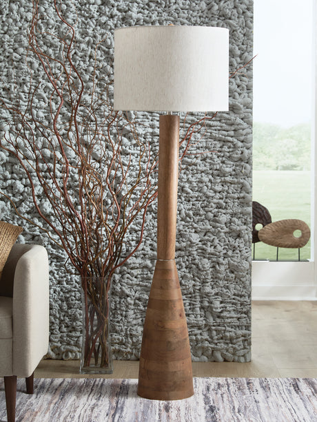 Tampa Furniture Outlet - Ashley Furniture - Ailsa Lighting - Wood Floor Lamp (1/CN) / Natural Brown - L329111