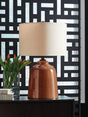 Tampa Furniture Outlet - Ashley Furniture - Aaleahya Lighting - Glass Table Lamp (1/CN) / Rust - L430904