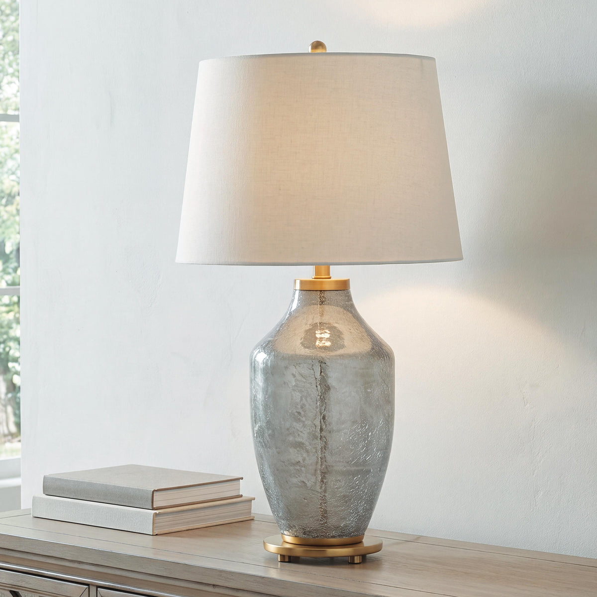 Tampa Furniture Outlet - Ashley Furniture - Abbriel Lighting - Glass Table Lamp (1/CN) - L430974