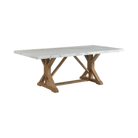 Lakeview Rectangular Standard Height Dining Table in White Marble