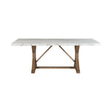 Lakeview Rectangular Standard Height Dining Table in White Marble