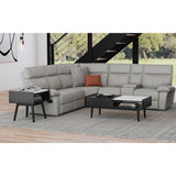 Lanette Coffee Table with White Marble and Lift-Top in Black - Tampa Furniture Outlet