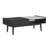 Lanette Coffee Table with White Marble and Lift-Top in Black - Tampa Furniture Outlet