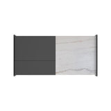 Lanette Coffee Table with White Marble and Lift-Top in Black - Tampa Furniture Outlet