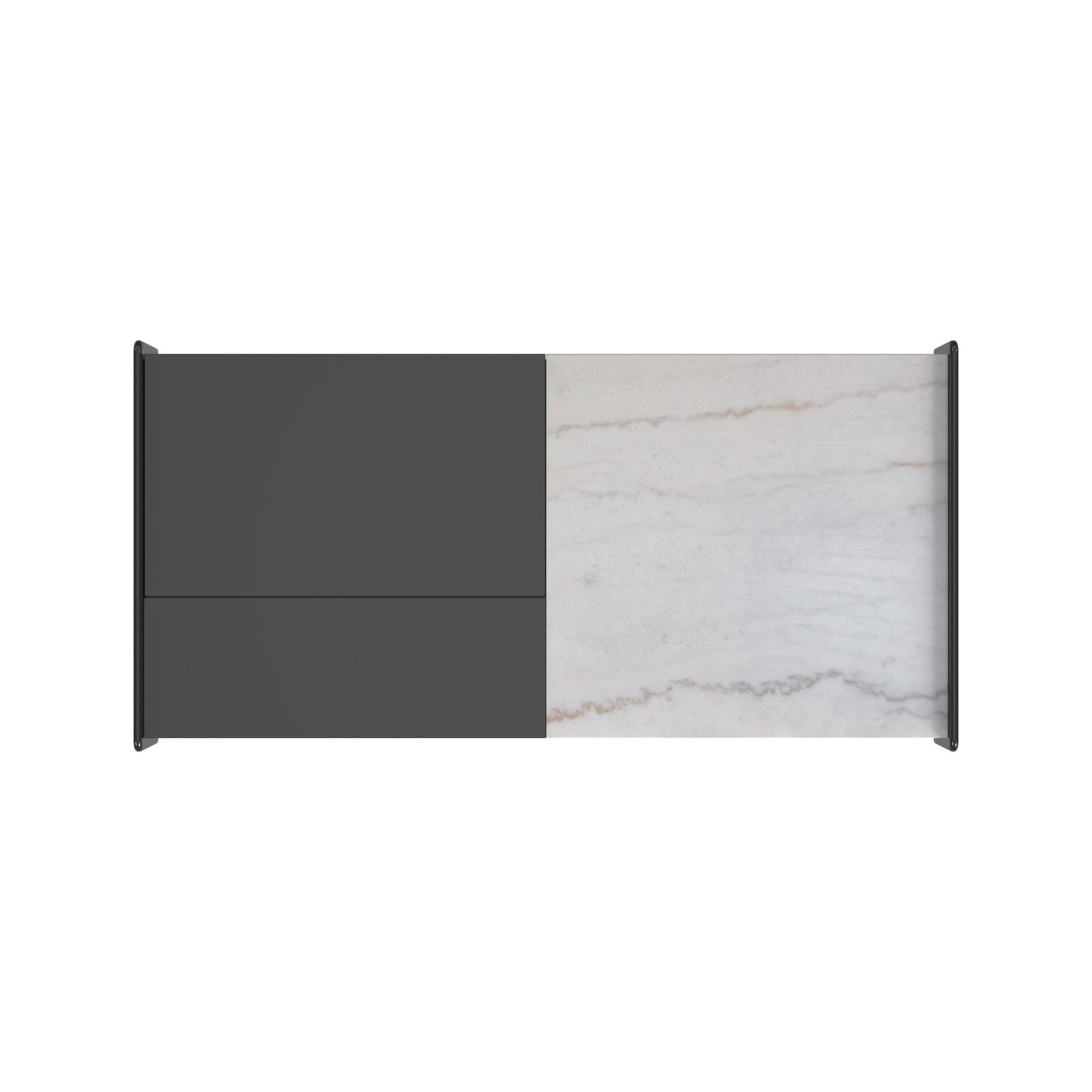 Lanette Coffee Table with White Marble and Lift-Top in Black - Tampa Furniture Outlet