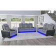 Lantana Power Motion Sofa with Power Headrest, Led, DDT, reading light and PWS in Rocky Cement/Charcoal – SKU U-13660-10562-308PP | Elements