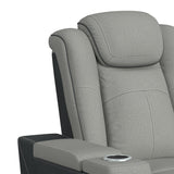 Lantana Power Motion Recliner with Power Headrest, Led, wireless charger and Cup holder in Rocky Cement/Charcoal - Tampa Furniture Outlet