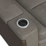 Lantana Power Motion Recliner with Power Headrest, Led ,wireless charger and cup holder in Rocky Grey/Brown - Tampa Furniture Outlet