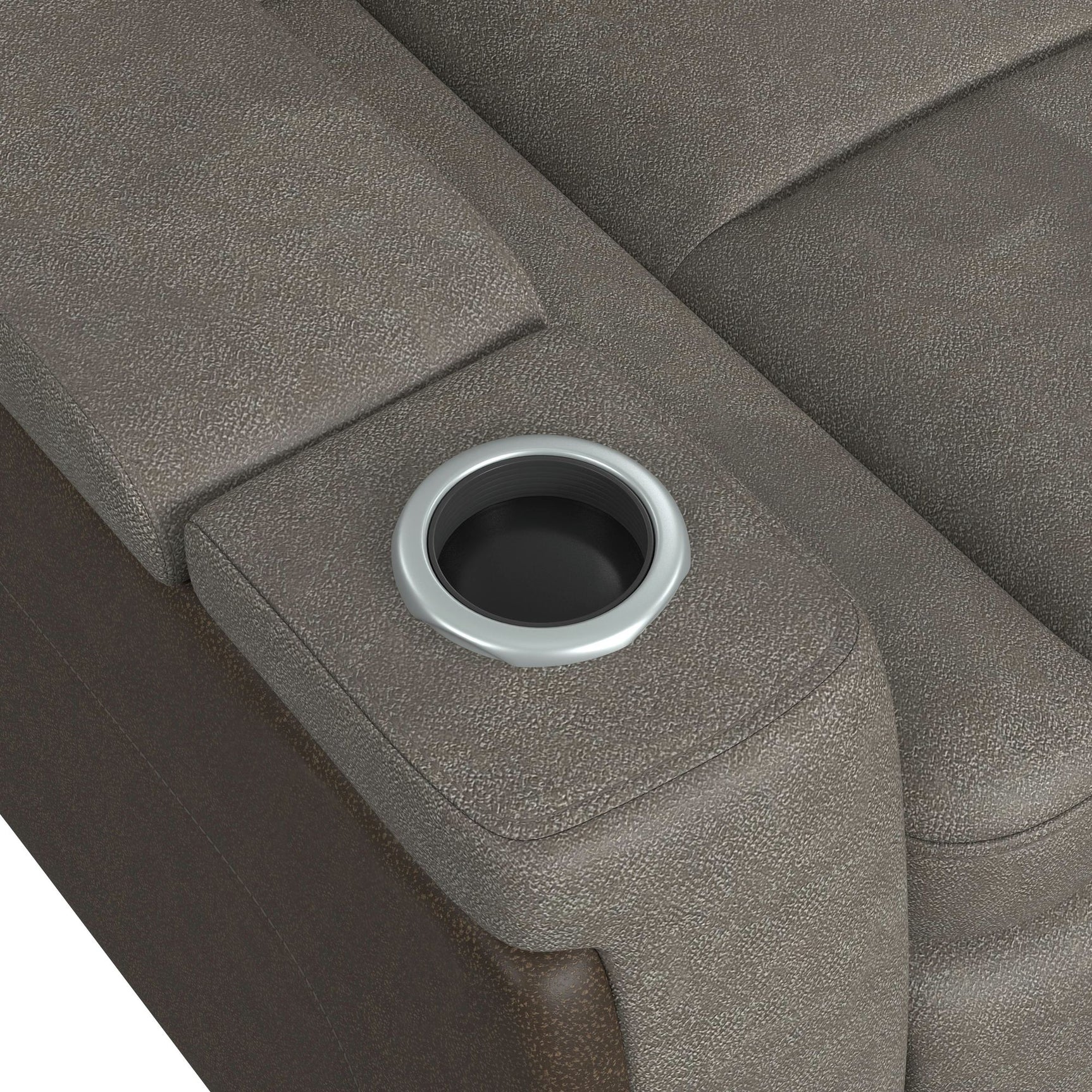 Lantana Power Motion Recliner with Power Headrest, Led ,wireless charger and cup holder in Rocky Grey/Brown - Tampa Furniture Outlet