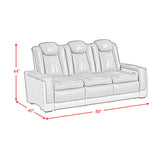 Lantana Power Motion Sofa with Power Headrest, Led, DDT, reading light and PWS in Rocky Cement/Charcoal - Tampa Furniture Outlet