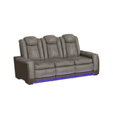 Lantana Power Motion Sofa with Power Headrest, Led, DDT, reading light and PWS in Rocky Grey/Brown - Tampa Furniture Outlet
