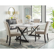 Lexi Dining Table in Espresso Base / White Marble Top – SKU CLX100DT | Elements