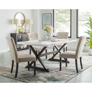 Lexi Dining Table in Espresso Base / White Marble Top – SKU CLX100DT | Elements