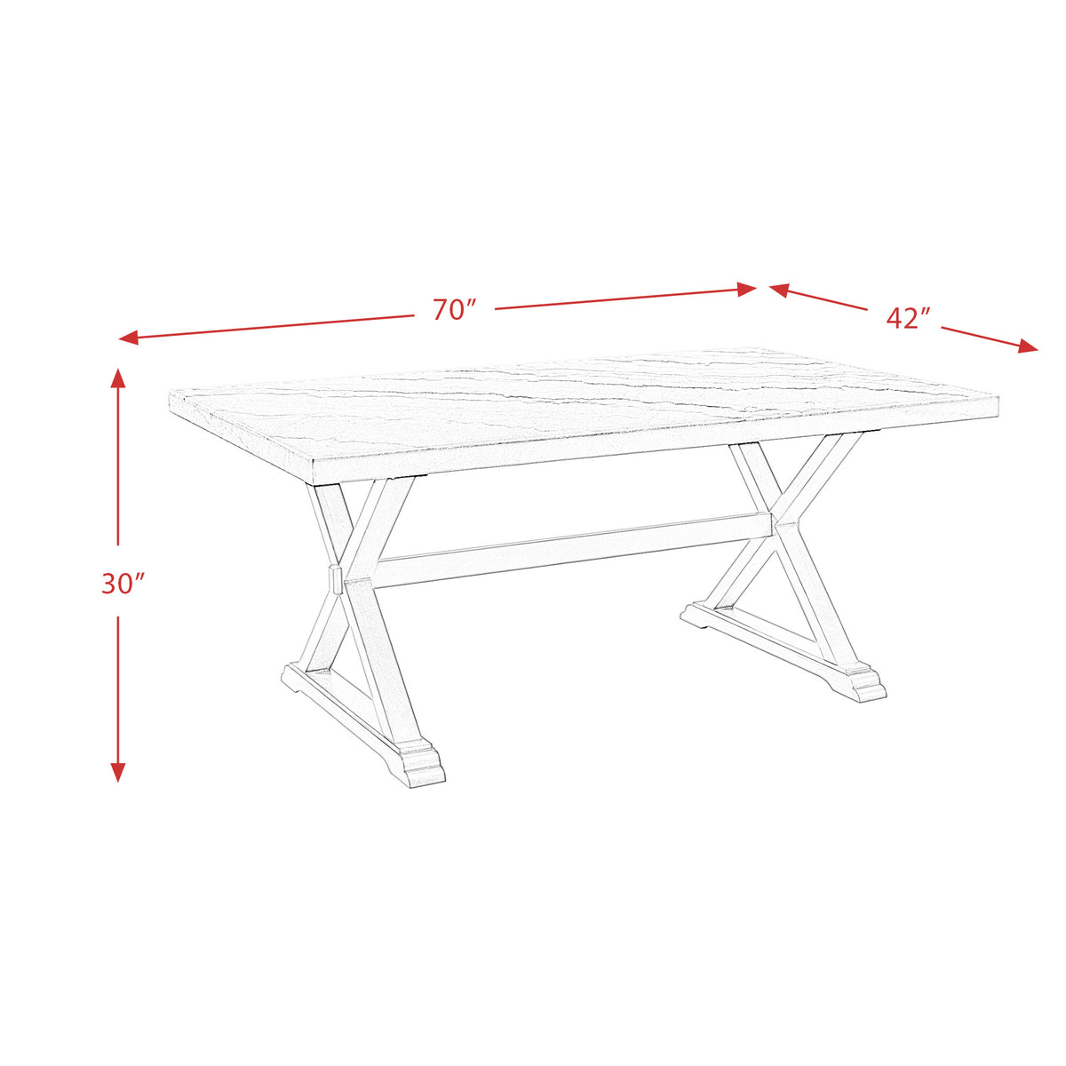 Lexi 5PC Dining Set-Table & Four Chairs