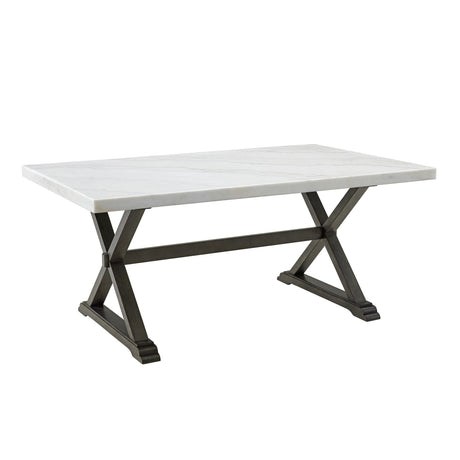 Lexi Dining Table in Espresso Base / White Marble Top - Tampa Furniture Outlet