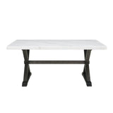 Lexi Dining Table in Espresso Base / White Marble Top - Tampa Furniture Outlet