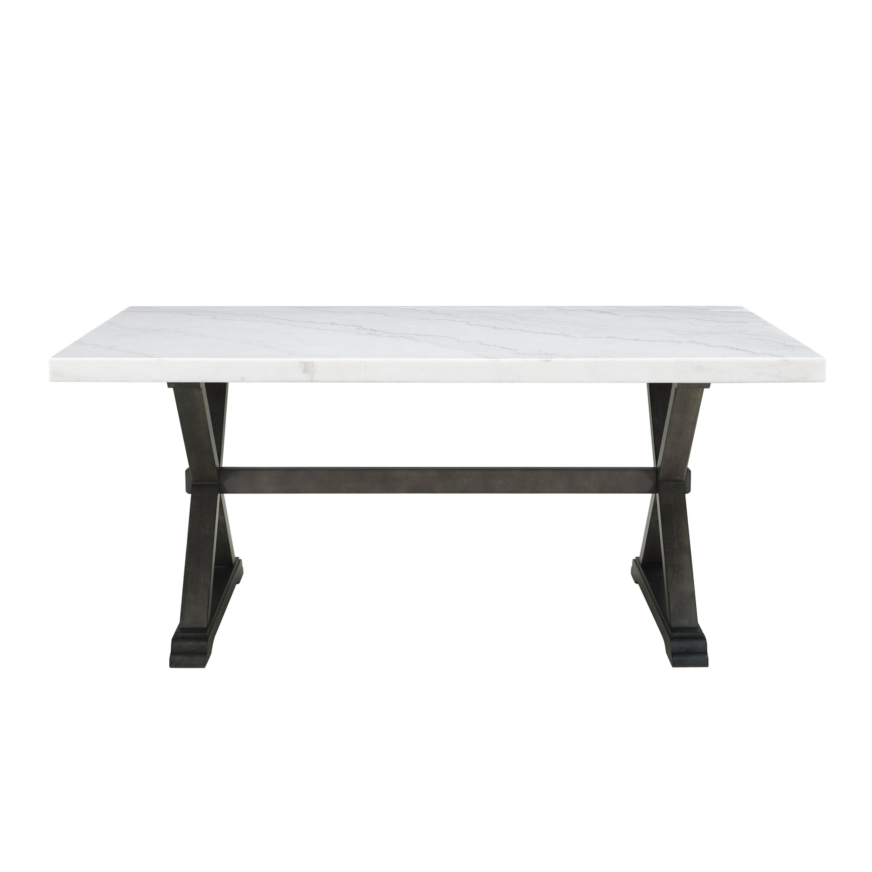 Lexi Dining Table in Espresso Base / White Marble Top - Tampa Furniture Outlet