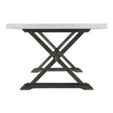 Lexi Dining Table in Espresso Base / White Marble Top - Tampa Furniture Outlet