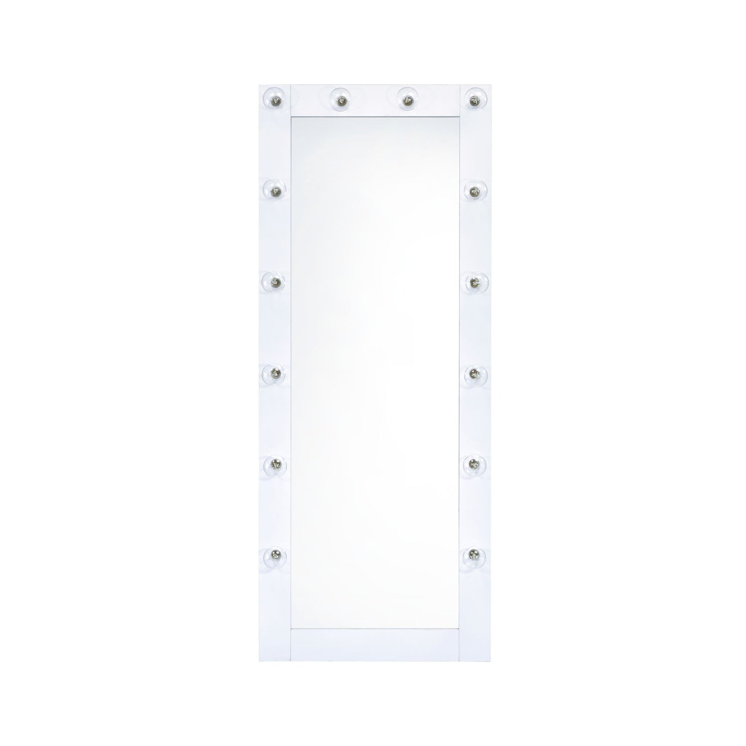 Lindy Floor Mirror with Lights in White - Tampa Furniture Outlet