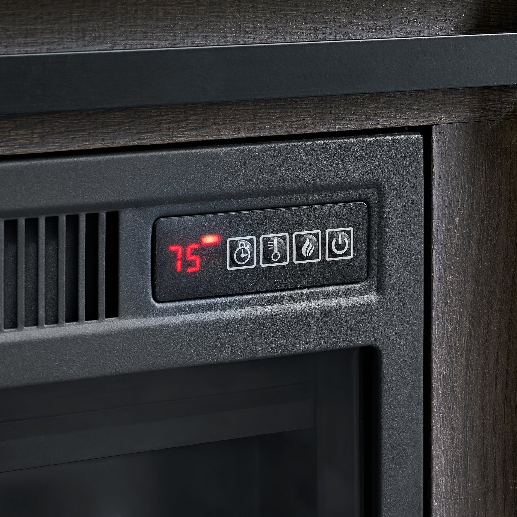 Macau Console with 23" Fireplace Insert in Grey