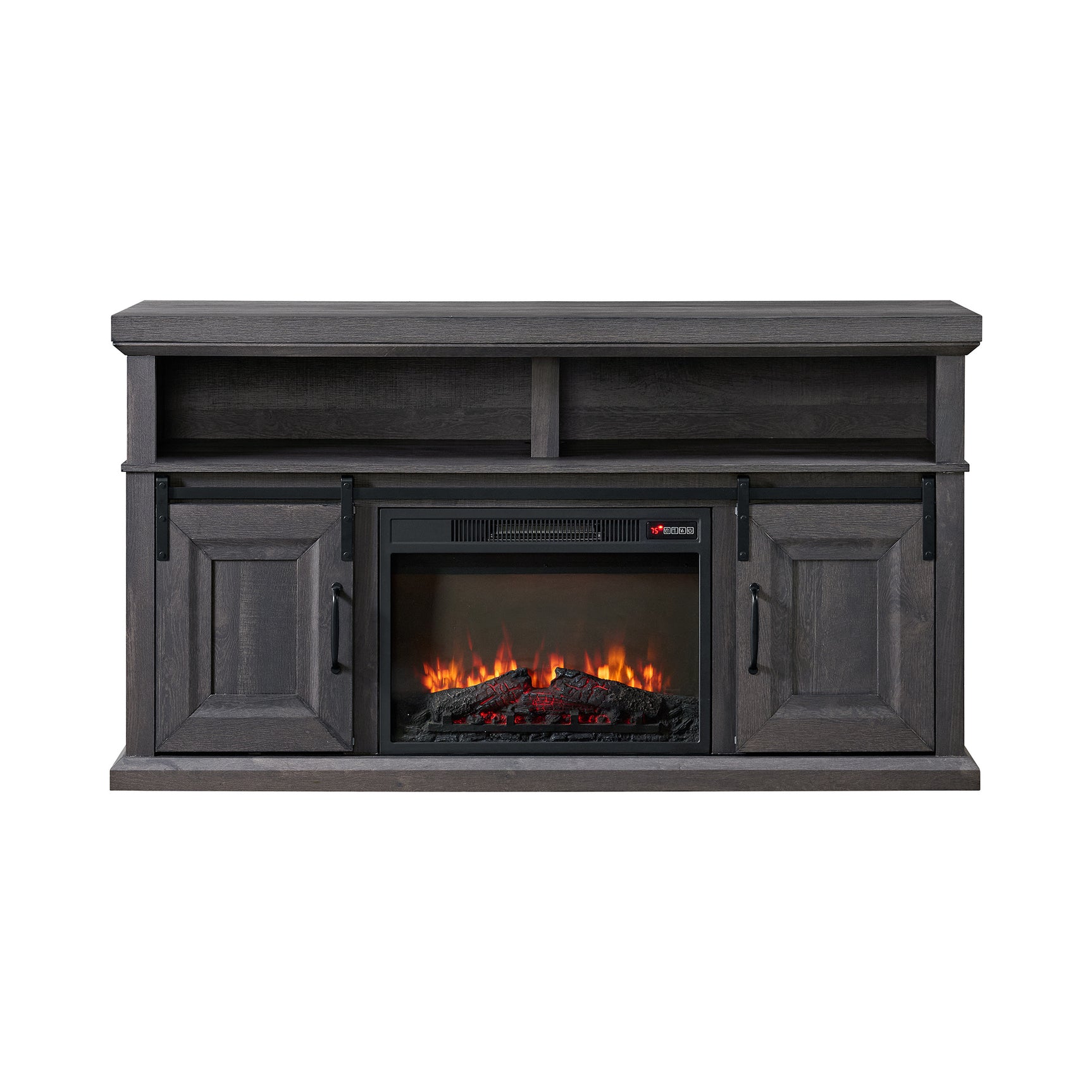 Macau Console with 23" Fireplace Insert in Grey