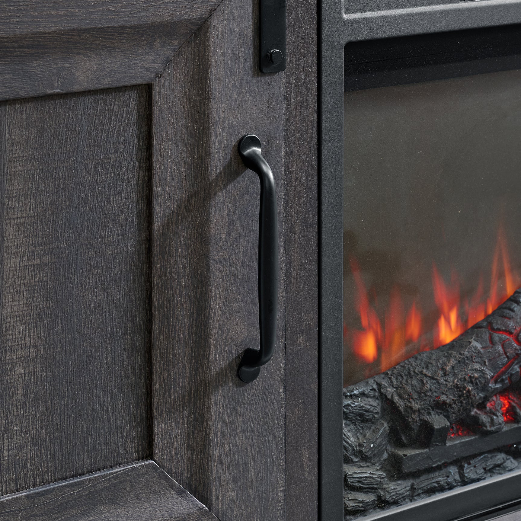 Macau Console with 23" Fireplace Insert in Grey