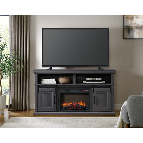 Macau Console with 23" Fireplace Insert in Grey – SKU LA-16850-3-FP | Elements