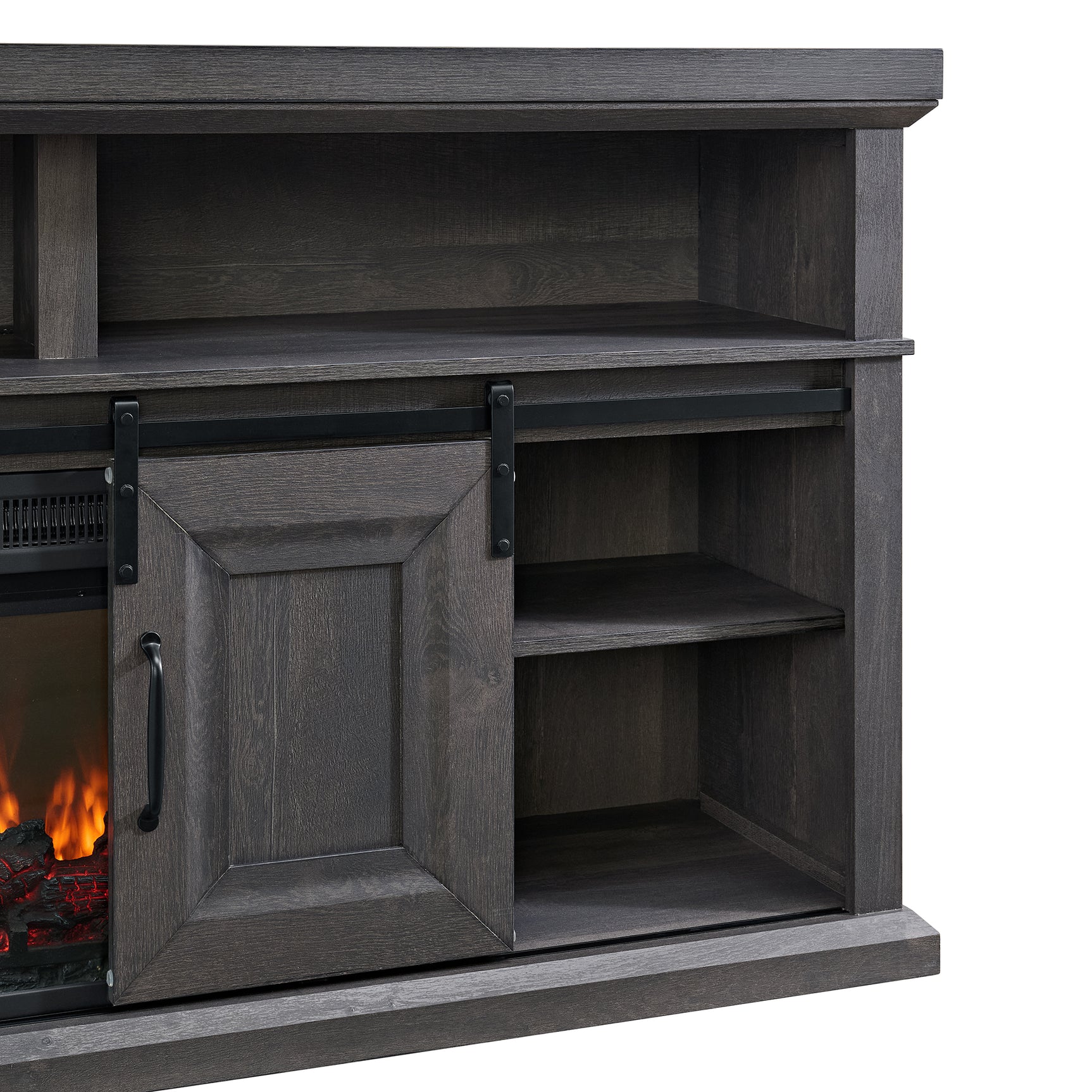 Macau Console with 23" Fireplace Insert in Grey