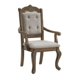 Madison Park Dining Arm Chair with Beige Fabric in Walnut (2 Per Carton) - Tampa Furniture Outlet