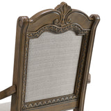 Madison Park Dining Arm Chair with Beige Fabric in Walnut (2 Per Carton) - Tampa Furniture Outlet