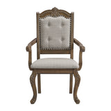 Madison Park Dining Arm Chair with Beige Fabric in Walnut (2 Per Carton) - Tampa Furniture Outlet