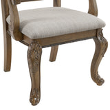 Madison Park Dining Arm Chair with Beige Fabric in Walnut (2 Per Carton) - Tampa Furniture Outlet