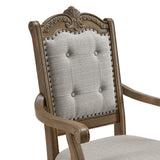 Madison Park Dining Arm Chair with Beige Fabric in Walnut (2 Per Carton) - Tampa Furniture Outlet