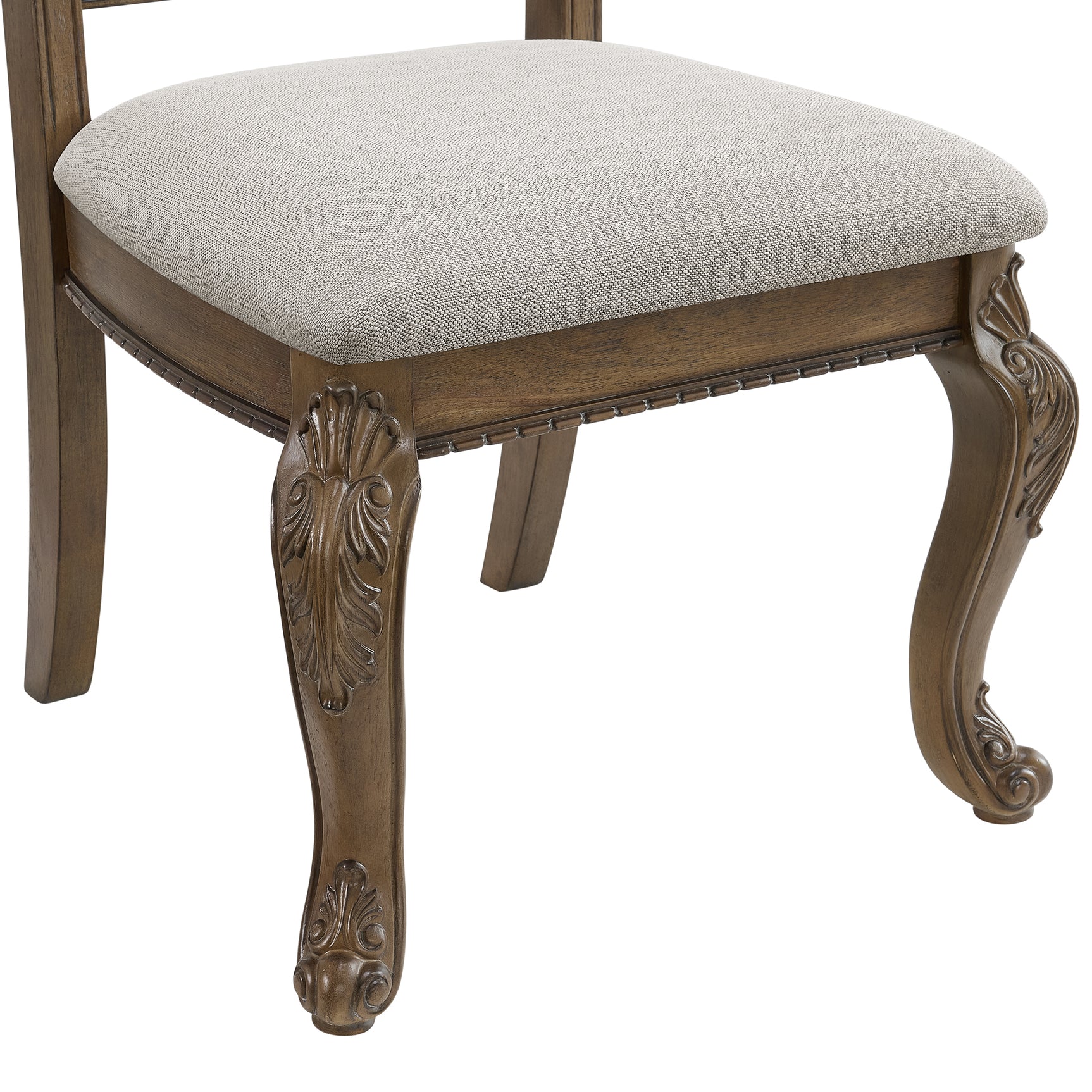 Madison Park Dining Side Chair with Beige Fabric in Walnut (2 Per Carton) - Tampa Furniture Outlet