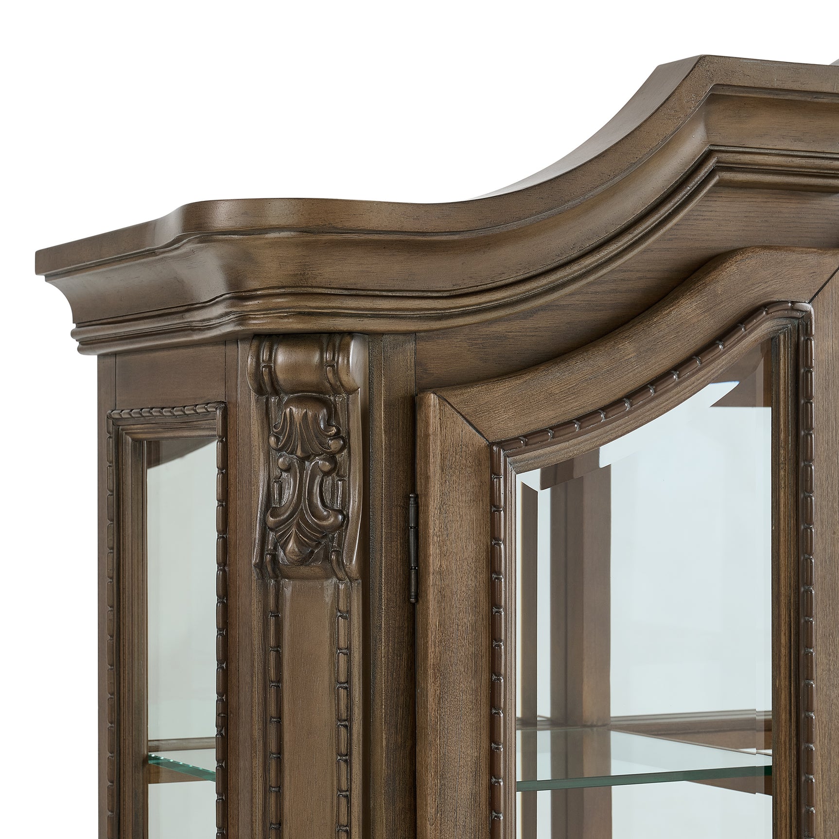 Madison Park Hutch with LED in Walnut - Tampa Furniture Outlet