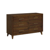 Malia 6-Drawer Dresser in Walnut - Tampa Furniture Outlet