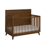 Malia Crib with High Headboard and Guardrail in Walnut - Tampa Furniture Outlet