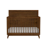 Malia Crib with High Headboard and Guardrail in Walnut - Tampa Furniture Outlet