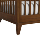 Malia Crib with High Headboard and Guardrail in Walnut - Tampa Furniture Outlet