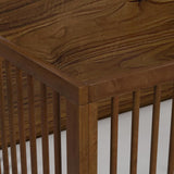Malia Crib with High Headboard and Guardrail in Walnut - Tampa Furniture Outlet