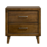 Malibu 2-Drawer Nightstand in Walnut