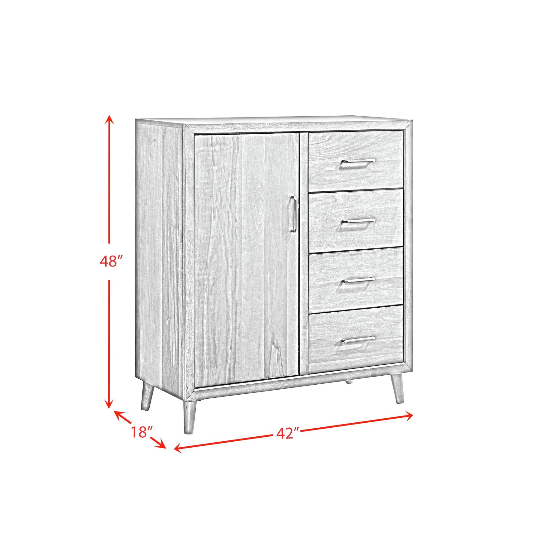 Malibu 4-Drawer Chest in Walnut