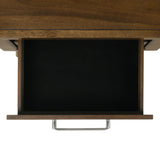 Malibu Bench with Grey Fabric in Walnut - Tampa Furniture Outlet