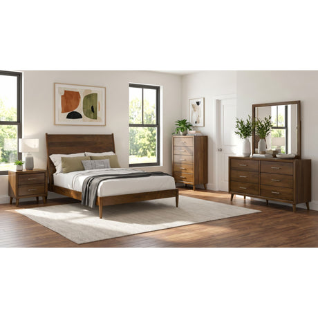 Malibu Queen Panel Bed in Walnut – SKU MC400QB | Elements