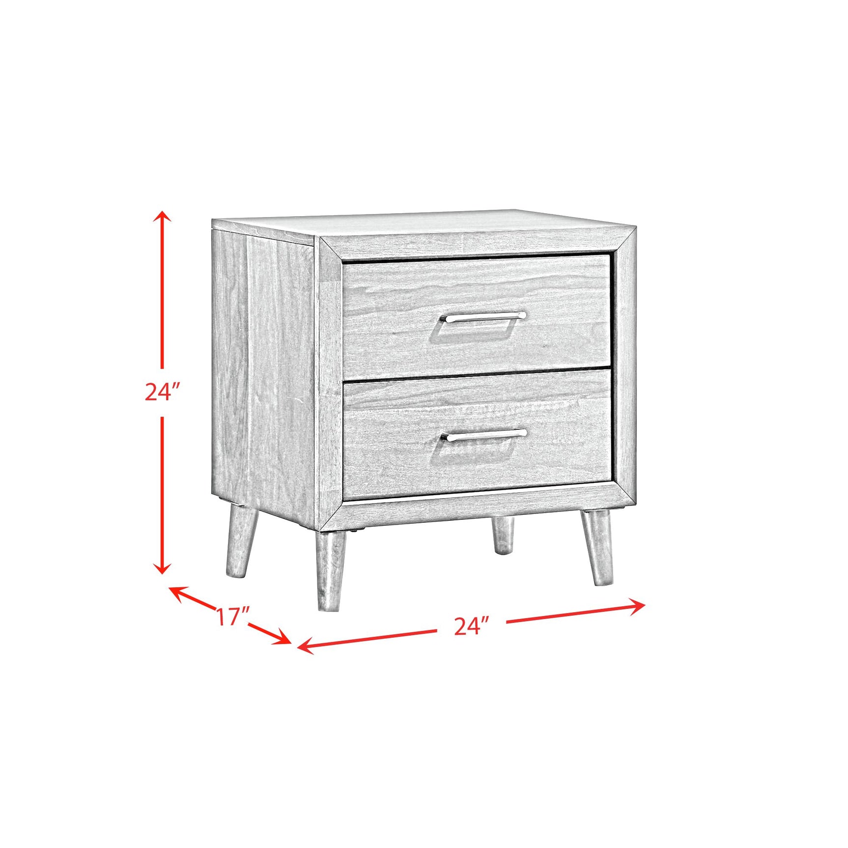 Malibu 2-Drawer Nightstand in Walnut - Tampa Furniture Outlet