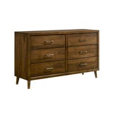 Malibu 6-Drawer Dresser in Walnut - Tampa Furniture Outlet