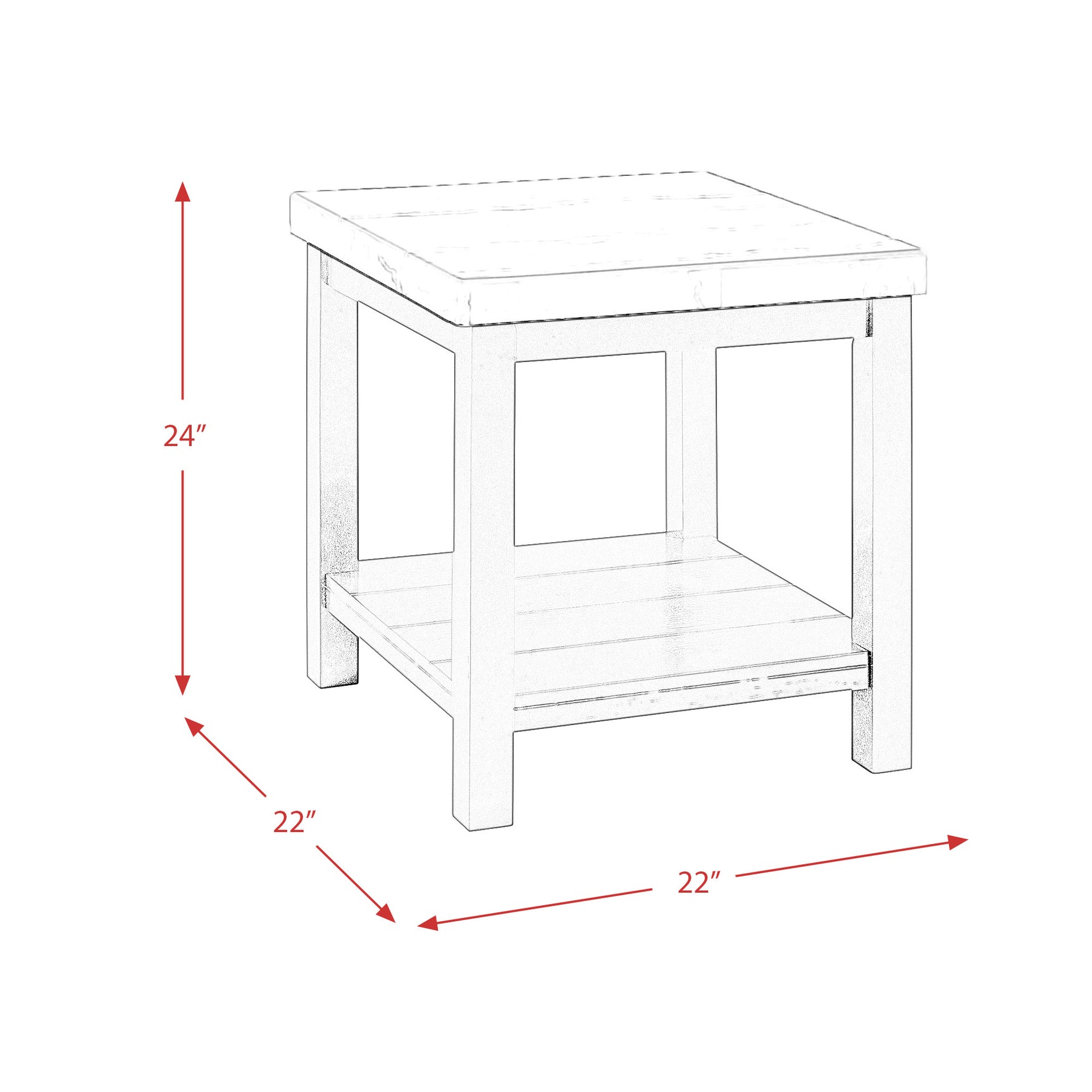Marcello w/ White Top - End table